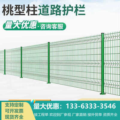 桃型柱护栏网双边养殖钢丝网
