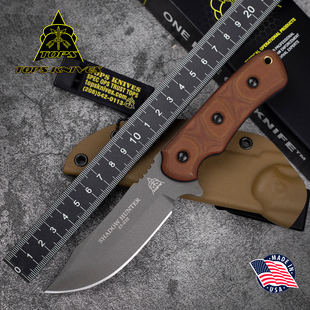 美国进口TOPS托普斯SWHR-01暗影猎人户外多功能战术生存直刀便携