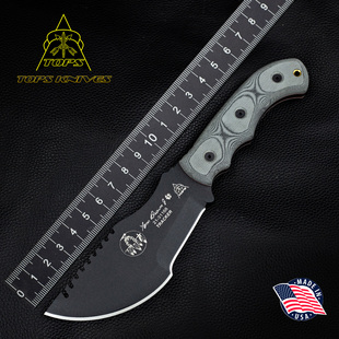 美国进口TOPS托普斯追踪者户外高碳钢多功能战术防身野营生存直刀