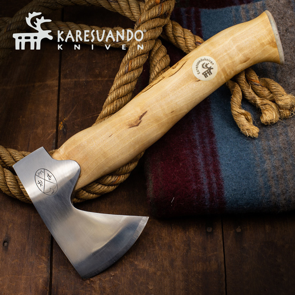 瑞典进口KARESUANDO北欧桦木柄手工收藏维京小手斧户外营地斧头