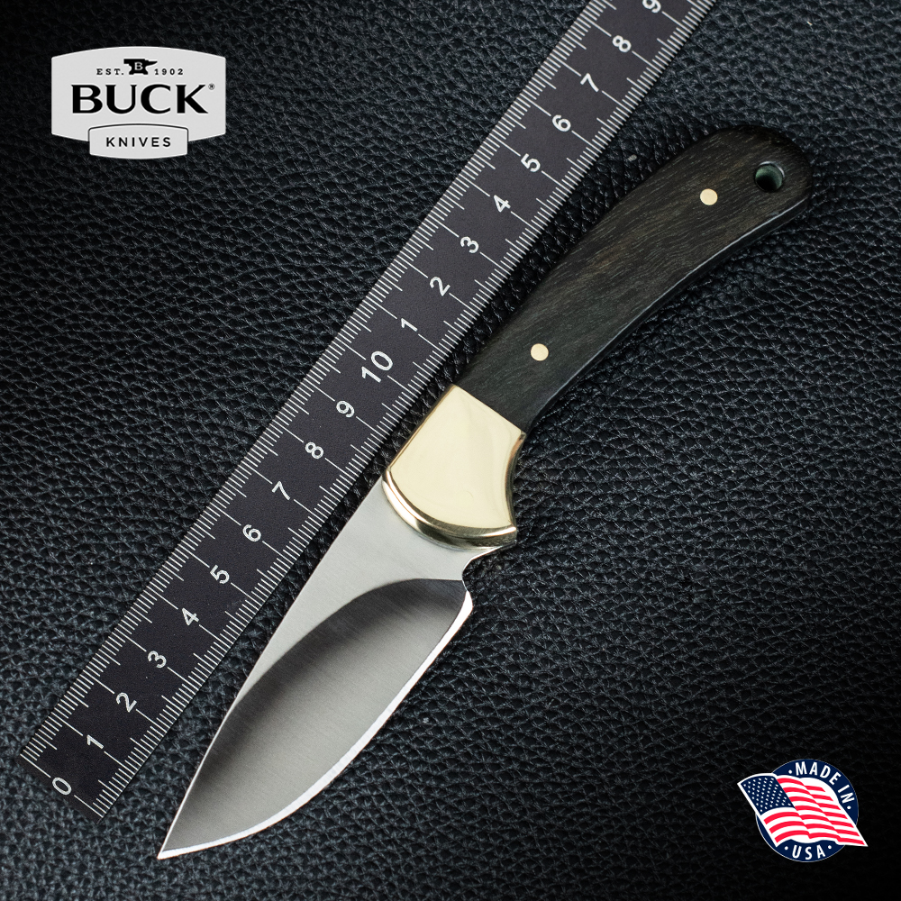 美国进口正品BUCK巴克113户外乌木柄野营防身手把肉小直刀锋利edc