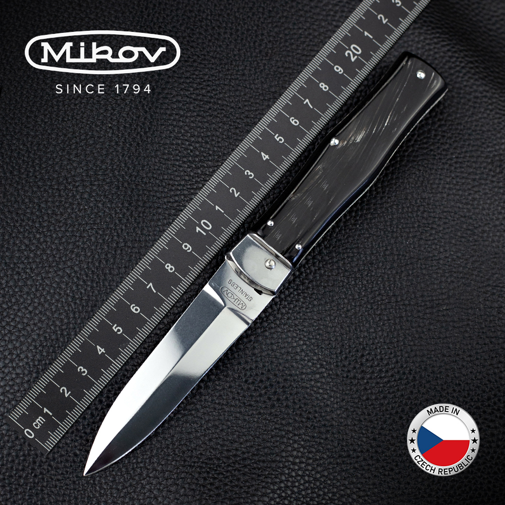 捷克进口Mikov麦克罗牛角手柄不锈钢防身野营户外生存折叠刀edc