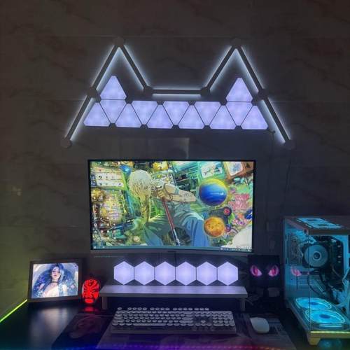 智能RGB奇光板三角形氛围灯星座长条灯拾音律动墙壁幻彩桌面卧室