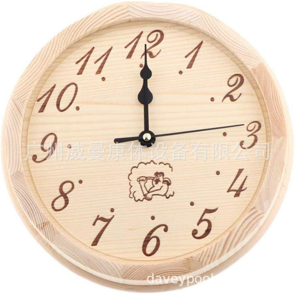 跨境热卖桑拿房配件木质计时器时钟汗蒸房设备耐热耐湿桑拿木钟