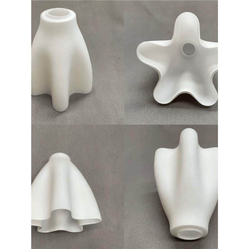 白色玻璃奶白灯罩灯具配件吊灯欧式风格花瓣纯白e27灯头餐吊灯罩