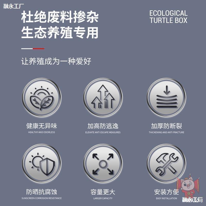 龟缸生态缸带饲养乌龟养殖箱周转箱排水大乌龟缸家用养龟乌龟塑料