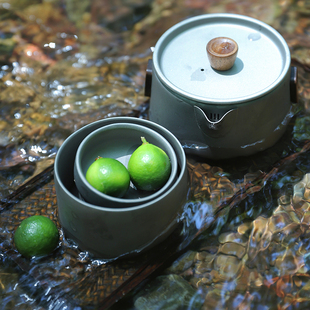 火枫一念钛泡茶器套装户外露营便携功夫茶泡茶壶钛合金旅行茶具