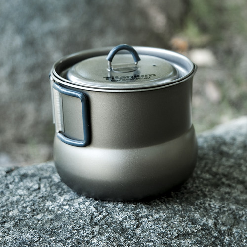 日本Evernew爱玩牛钛制茶锅户外露营轻量便携茶壶烧水壶