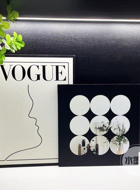 电视柜装饰品摆画客厅入户玄关鞋柜摆画黑白高级感艺术民宿装饰画