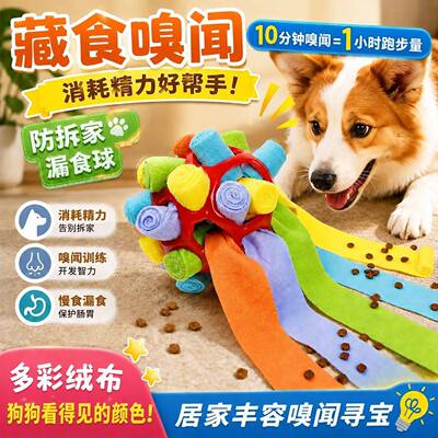 宠物嗅闻球漏食玩具狗小型犬解闷神器益智玩具藏食训练球不耐咬