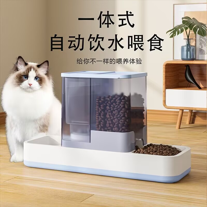 自动喂食器猫咪狗狗饮水机一体式大容量猫碗狗碗饮水食盆宠物用品