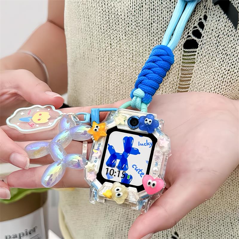 适用小天才儿童电话手表Z9挂绳Z10卡通diy保护套挂脖Z8A/Z7N3/D2A