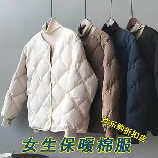 初高中女生校服神器羽绒棉服内胆秋冬季内搭打底保暖棉服轻薄棉袄