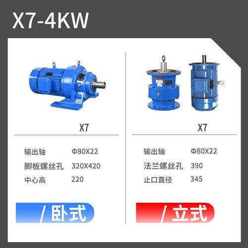 行星摆线针轮减速机卧式立式X2/B0 X3/B1 X4/B2 X5/B3 380V三相