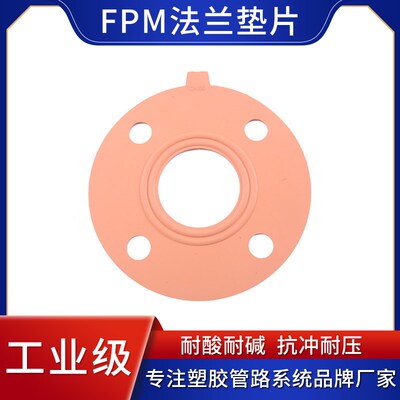 FPM法兰垫片国标氟橡胶水管耐酸碱耐腐蚀耐高温带孔密封圈垫片32