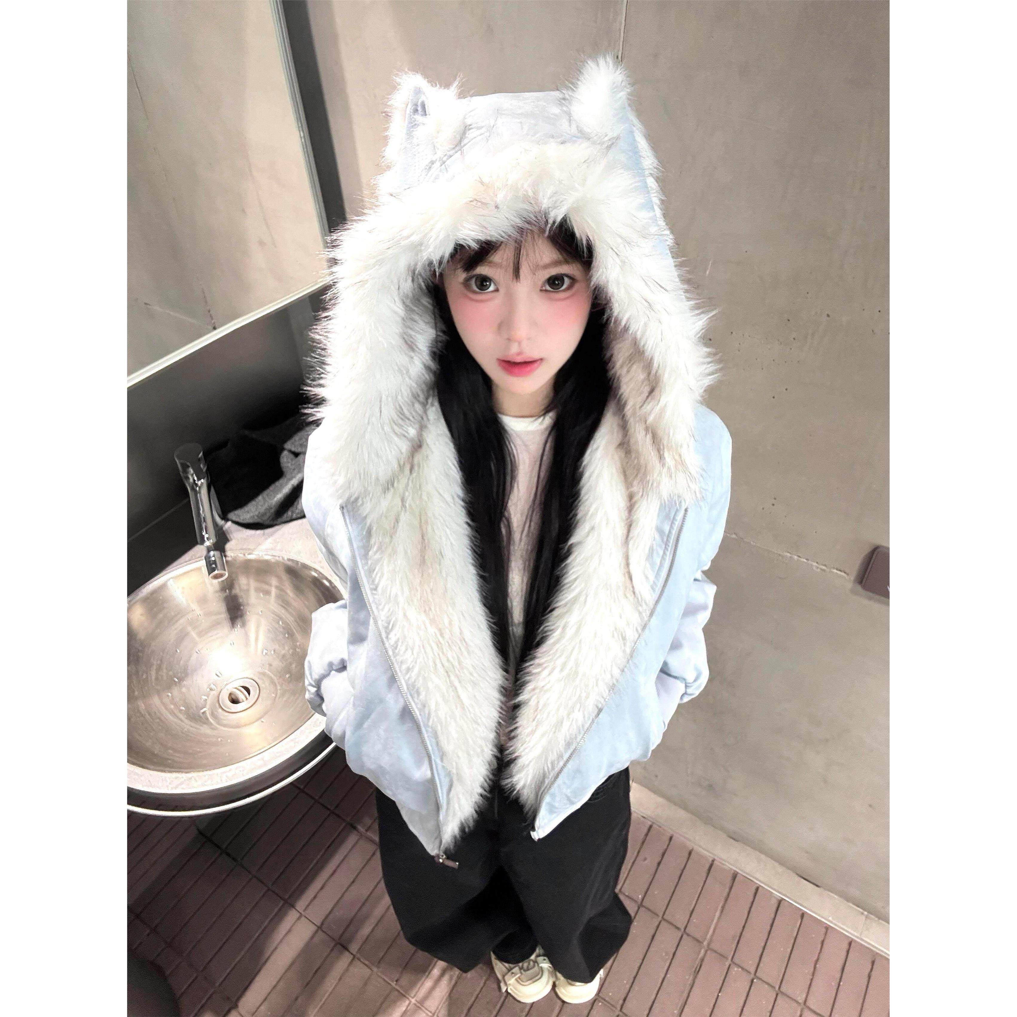 座山雕外套女秋冬季棉袄加厚情侣甜美连帽棉衣棉服男麂皮毛领夹棉,个性定制/设计服务/DIY,棉服工装,淘宝优惠券,粉丝福利购,淘宝优惠卷