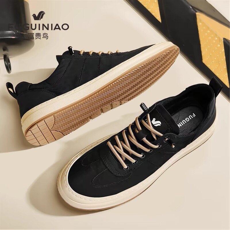 富贵鸟帆布鞋男鞋秋季时尚百搭冰一脚蹬布鞋男款软底防臭休闲板鞋