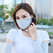 安尼欧防晒口罩防紫外线冰丝薄款 遮阳脸罩易呼吸开口透气全脸面罩