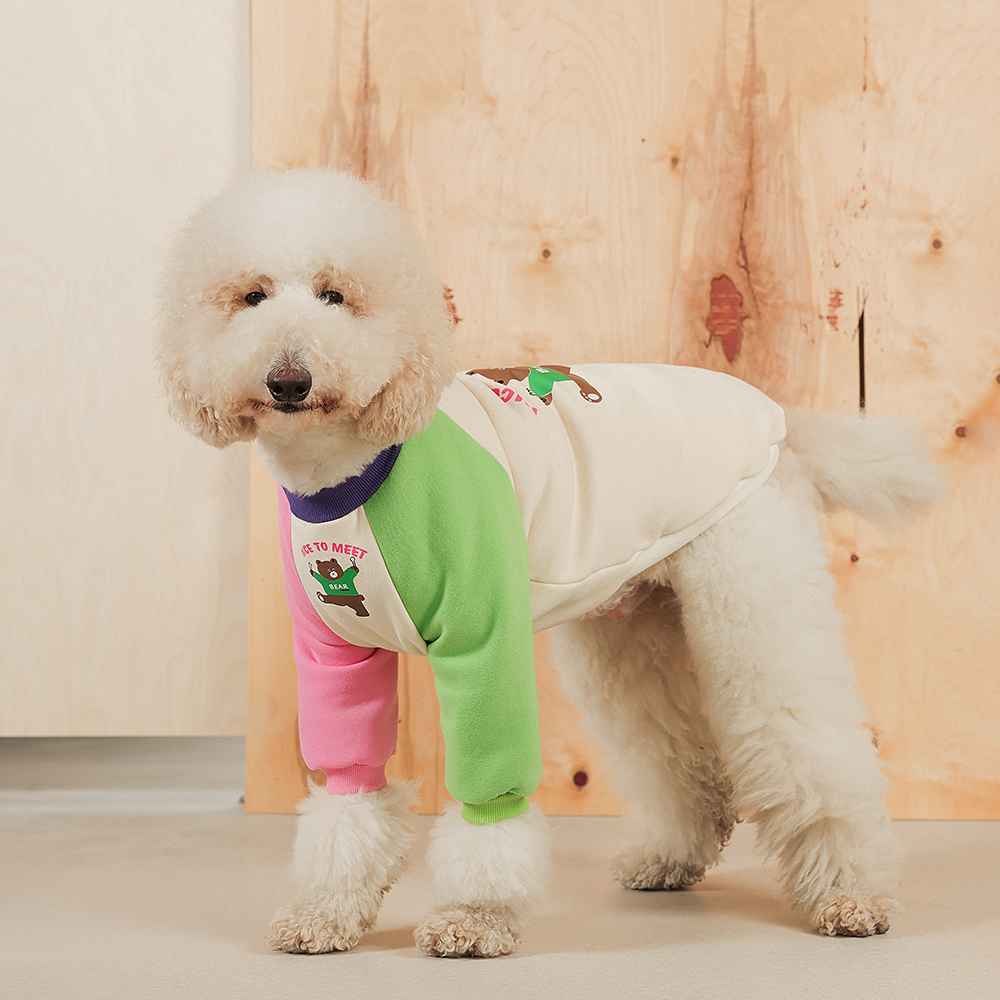可爱卡通大型犬狗狗衣服秋冬撞色