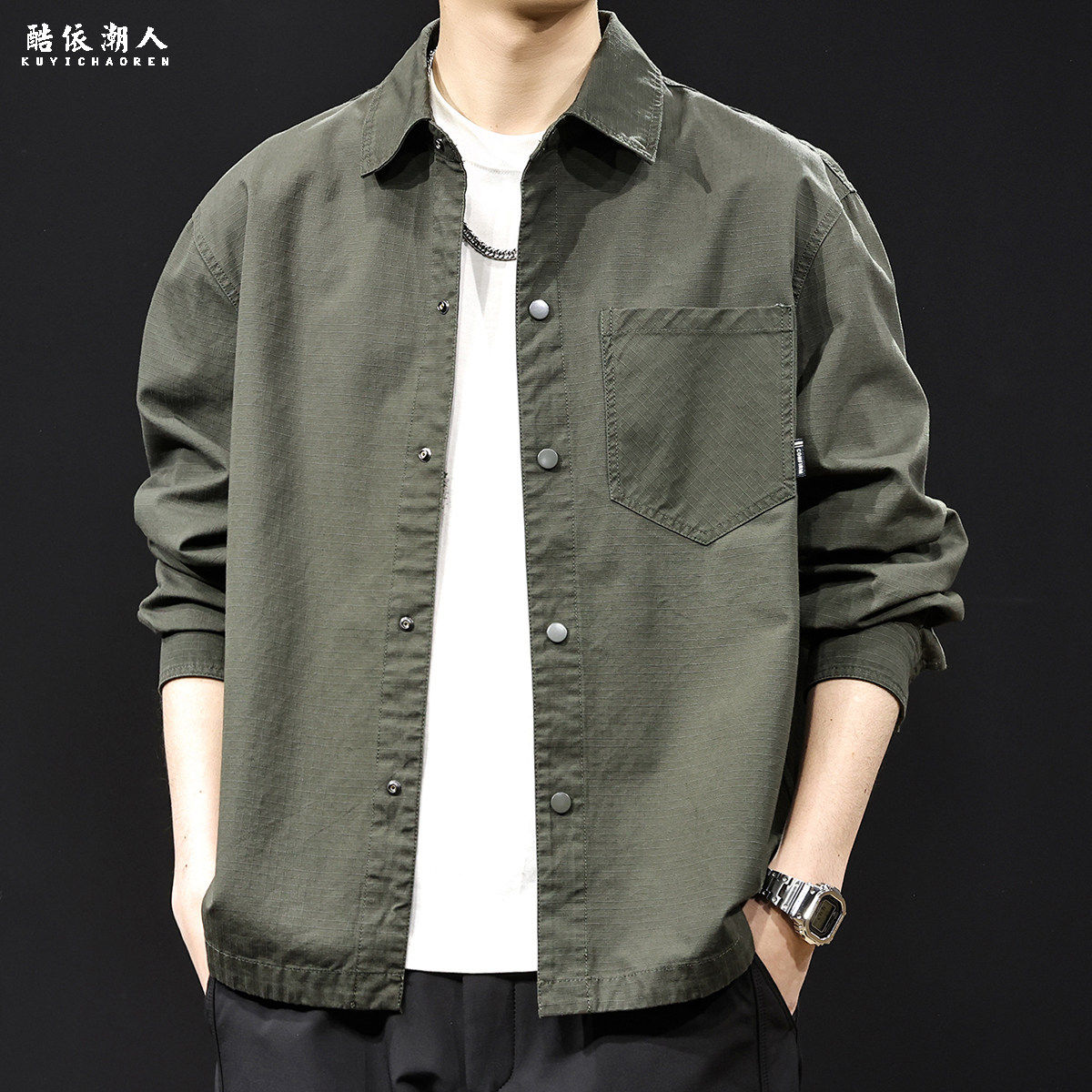 休闲衬衫男外套2026新款秋季衣服大码男士高端上衣春秋款