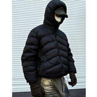 MANCHER零负重 90白鸭绒连帽排骨羽绒服男定格锁绒轻量化保暖外套