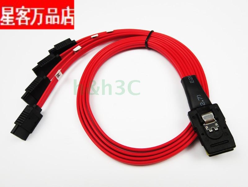 1分4全新Mini SAS线SFF8087转4SATA 6Gb数据线1米50CM一转四SAS线