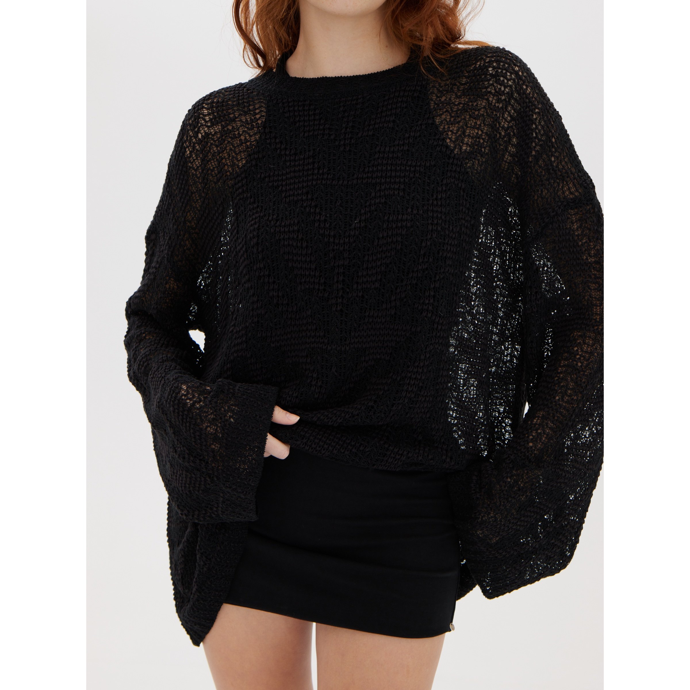 Heemmi设计师品牌 25春夏新款 花纹肌理感针织镂空棉感套头罩衫