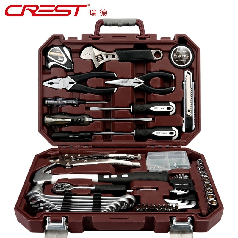 家用工具箱套装日常维修五金扳手螺丝刀钳子全套家庭大全组合