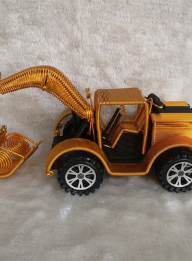 【挖掘机】铝丝工艺品模型摆件铝线工程车挖机造型家居办公装饰