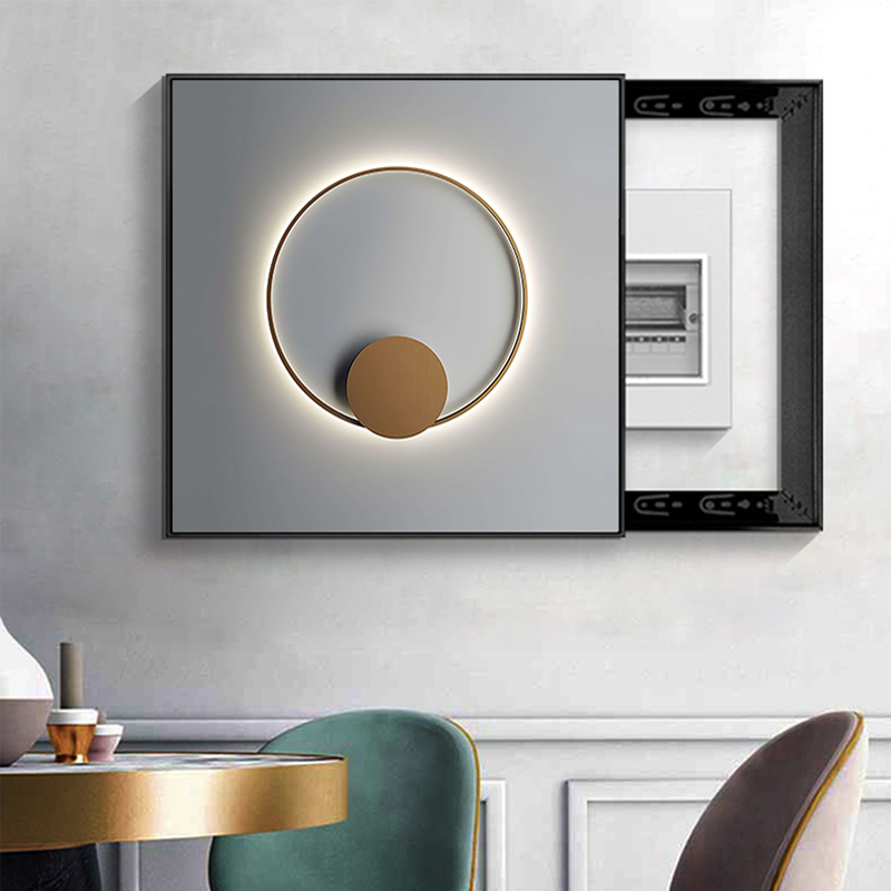 正方形电表箱装饰画免打孔轻奢配电遮挡空开箱电闸盒强电源总开关