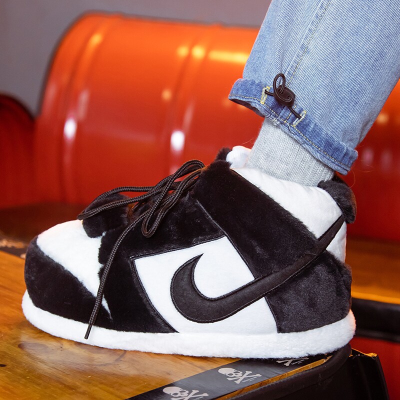 恶搞aj棉拖鞋男女胖胖a锥j毛绒毛毛鞋冬季沙雕懒人搞怪椰子大棉鞋