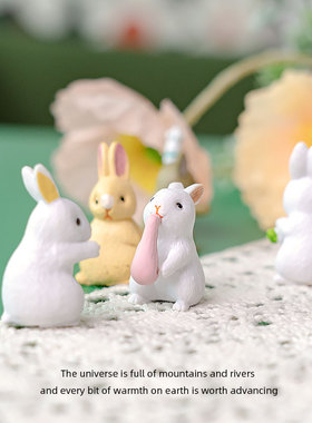 “迷你兔子摆件送人生日礼物”