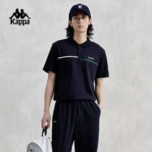 纯棉t恤短袖 kappa卡帕背靠背夏季 男士 新款 运动上衣男生 通勤polo衫