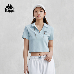 短款 Kappa卡帕短袖 刺绣半袖 2024新款 T恤夏K0E42PD81 女运动POLO衫