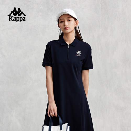 卡帕女连衣裙简约休闲收腰POLO裙