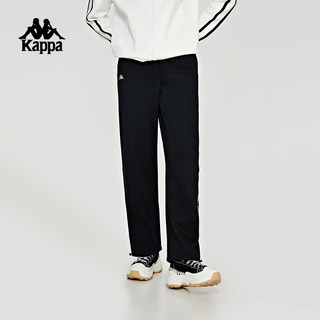 Kappa卡帕休闲裤新款女黑色运动裤加绒直筒裤小脚卫裤K0D82AK46