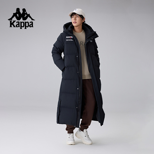 Kappa卡帕背靠背2024新款 鵝絨羽絨服保暖防寒運(yùn)動外套男 長款 冬季