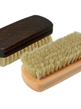 榉木猪毛打蜡刷硬毛刷鞋面清洁抛光上油刷子仿红木黑色木手柄刷子