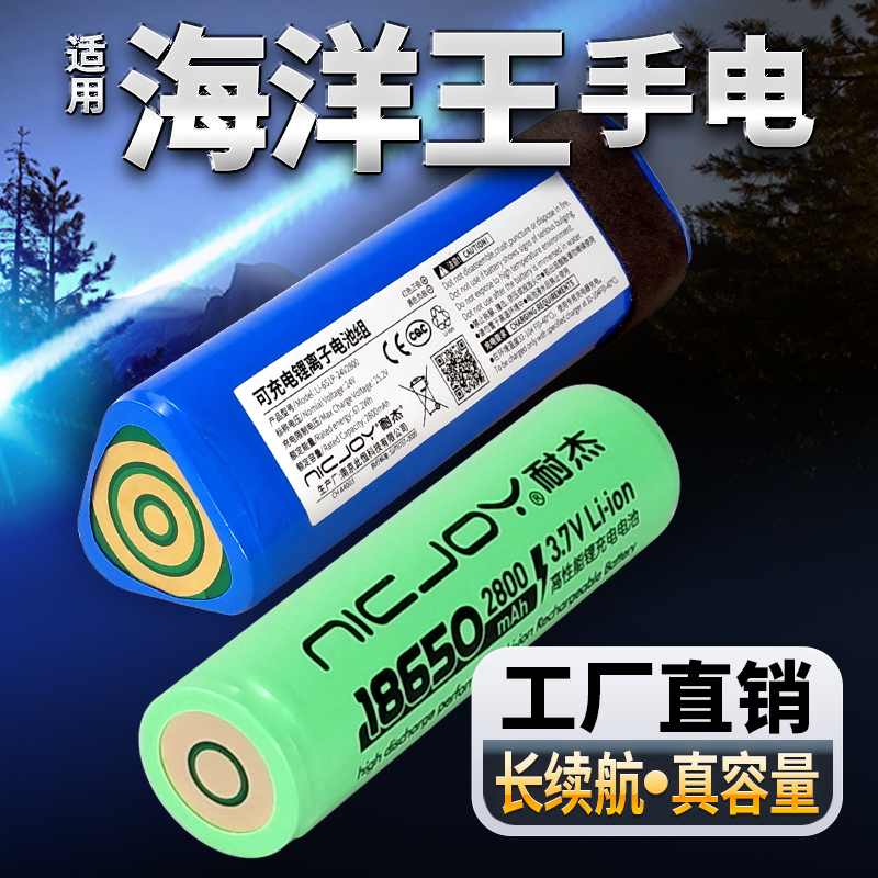 适海洋王锂电池JW7622/23手电筒RJW7103 JW7301 18650充电器
