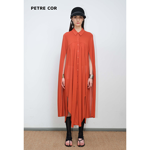 PETRECOR独立设计师官方店26春夏褶量斗篷长裙