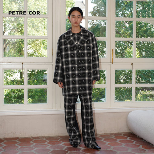 PETRECOR直筒裤前后拼接百搭