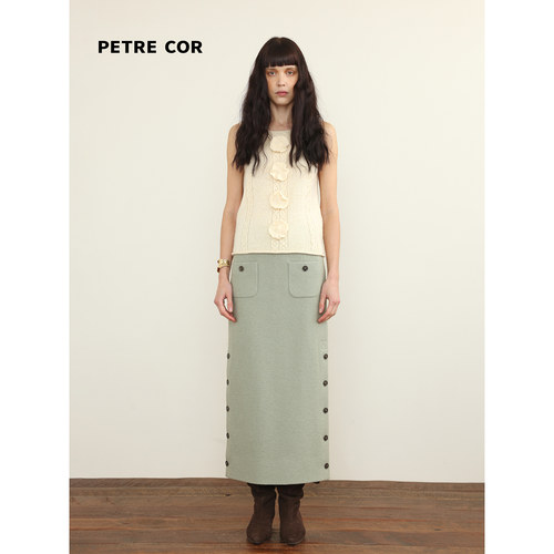 PETRECOR独立设计师官方店26秋冬 圆领花朵马甲