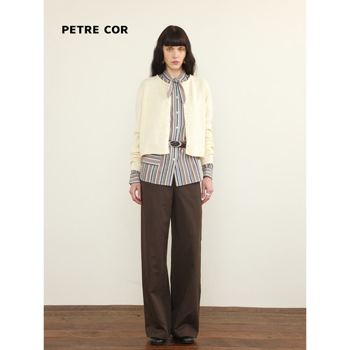 PETRECOR独立设计师官方店26秋冬 圆领钩针花朵开衫