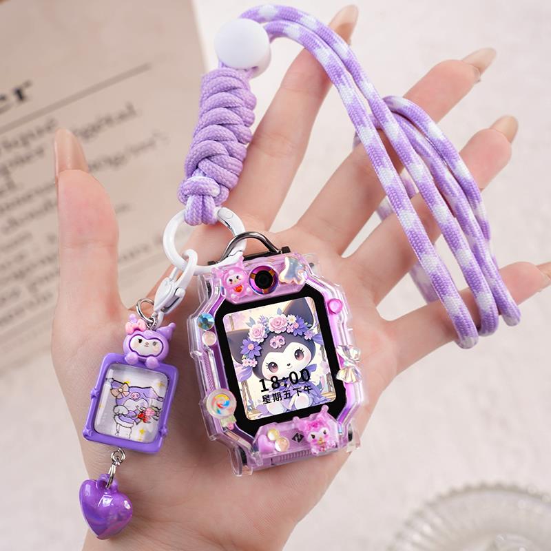 适用小天才W1923AC儿童电话手表D2表带Q1A挂脖子套保护壳简单软套