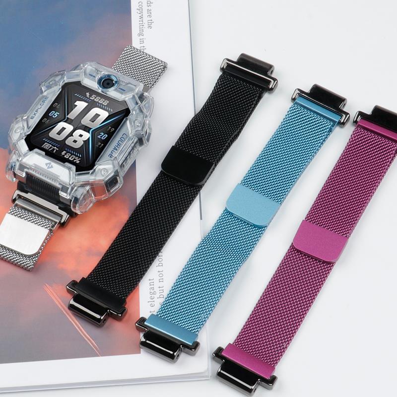 米兰尼斯金属磁吸表带适用小天才电话手表z9z8少年版运动z7z6巅峰