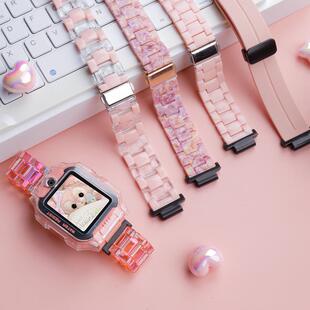 适用小天才电话手表z9表带磁吸替换带z8z7z6树脂粉色通用配件Q1a