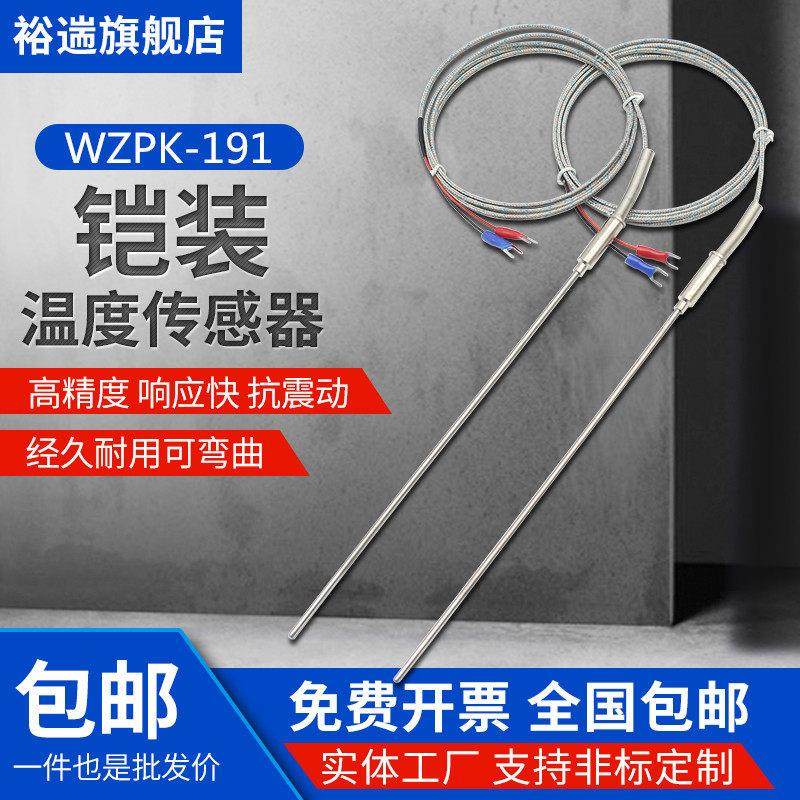 WZPK-191 PT100铠装热电阻 可弯曲热电阻 高温热电偶探头 K/E/J型