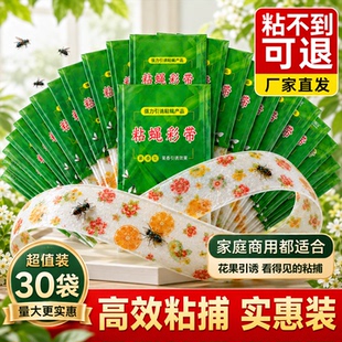 苍蝇贴粘蝇纸强力粘灭蝇彩带条大号家用沾虫蝇子蚊虫神器捕捉诱杀
