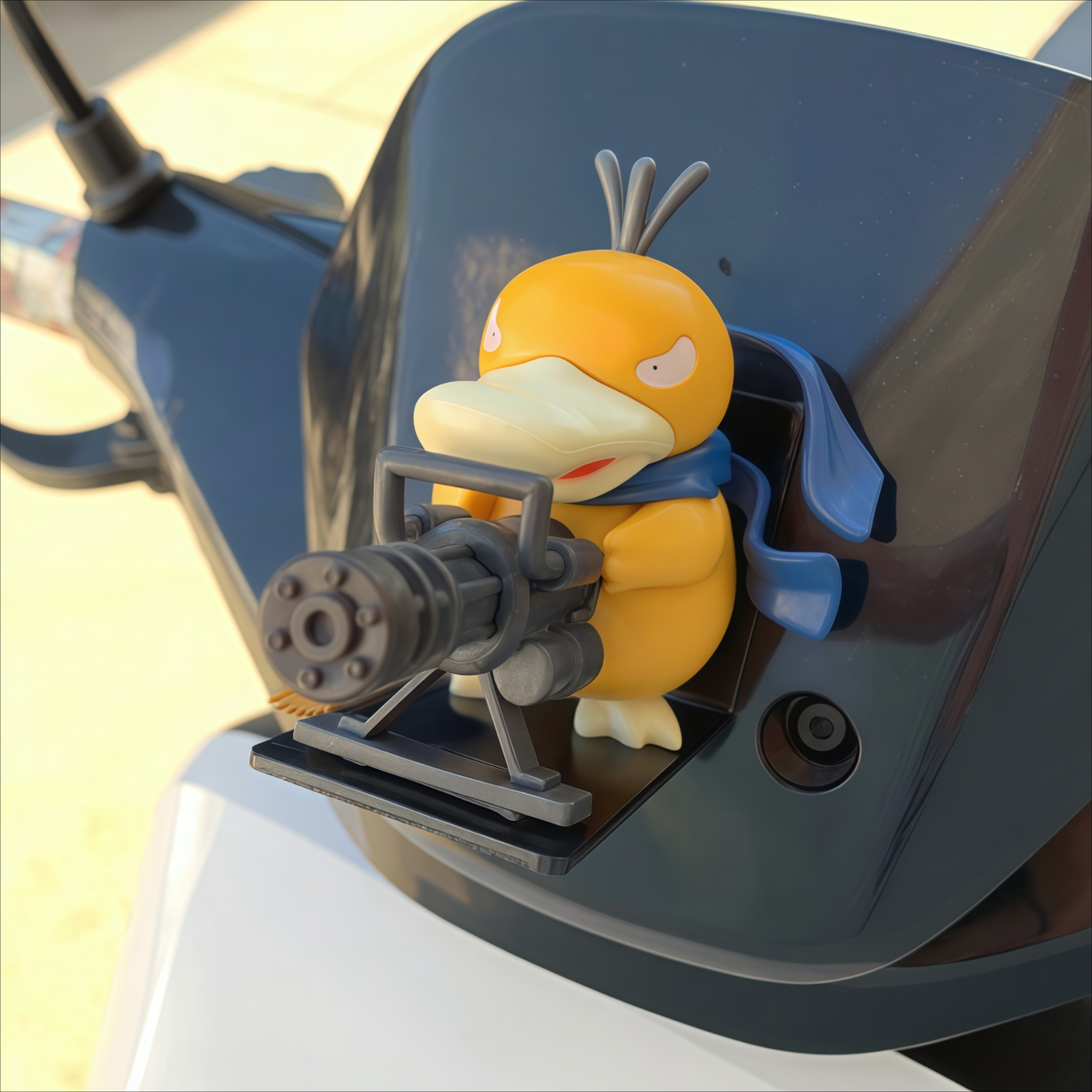 悍匪鸭电动车车贴3d立体贴加特林可达鸭电摩可爱个性装饰品配件