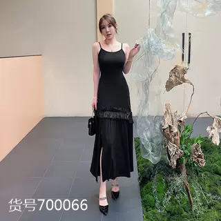 莫代尔吊带连衣裙法式赫本小礼裙